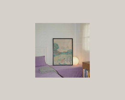 Black Frame in Aesthetic Retro Scene Mockup