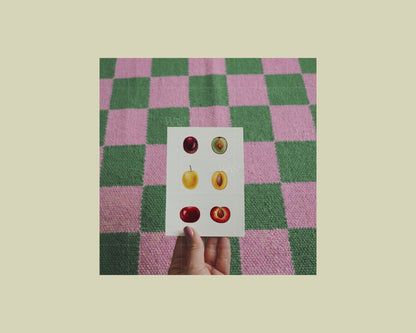 A5 Poster with Retro Checkerboard Rug Mockup