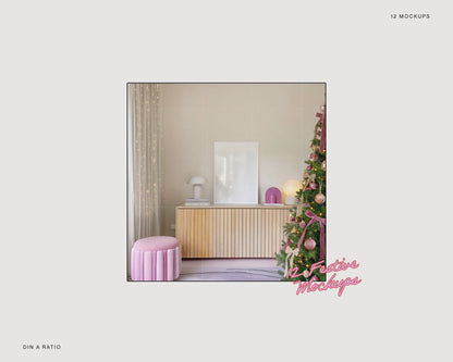 The Pretty Christmas Bundle: 12 DIN A Frame Mockups