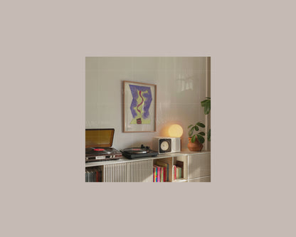 A3 Frame in Retro Scene with Vinyl Players Mockup