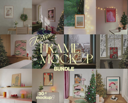 32 Festive Frames - Poster Mockup Bundle